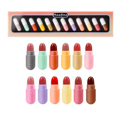 China New Arrivals 12 Colors Waterproof Lipstick Set Long-Last Mini Capsule Lipstick Set for sale