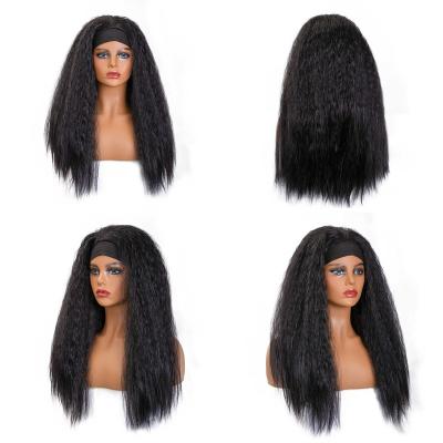 China Full Cuticle Curly Headband Wigs Hair Lace Wig Human Hair GlueLess None Lace Virgin Peruvian Head Band Hair Wigs for sale