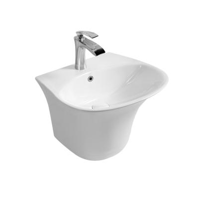 China Modern Luxury Ceramic Bathroom Sink Sanitary Ware Wall Hung Mounted Sink for sale