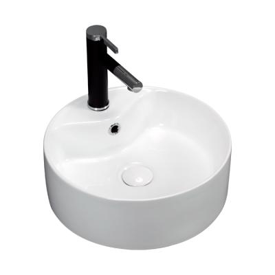 China Modern Bathroom Face Faucet Hand Table Around Solid Exterior Cabinet Countertop Ceramic Sink for sale