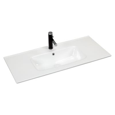 China Ceramic Slim Cabinet Basin Modern Design Bathroom Edge Cabinet Basin Sink for sale