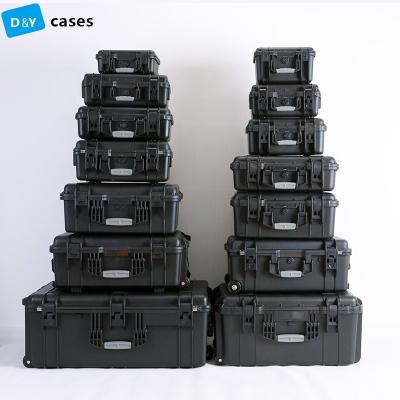 China Large Waterproof Shockproof Dustproof Durable Tool Storage Box Plastic Case With Wheels for sale