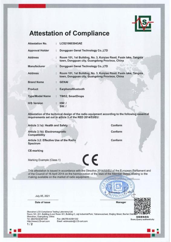 CE - Dongguan Genai Technology Co., Ltd.