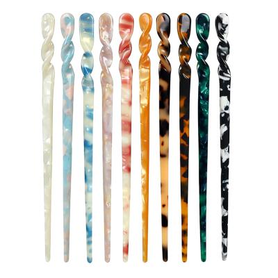 China Styling Acetate Hair Glue Hair Styling Shell Hair Sticks Hairpin Chopsticks Hairpins Disk Vintage Leopard Print Tortoise Hair for sale