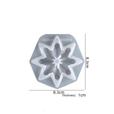 China Europe DIY Crystal Glue Mold Mirror Self-made High Snowflake Jewelry Drop Pendant Silicone Mold for sale