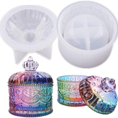 China European crystal glue molds jewelry cosmetic storage box candy storage tank silicone drop molds for sale