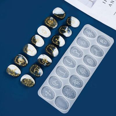 China Europe Rune Stones Silicone Molds Resin charms molds runes silicone molds for resin casting for sale