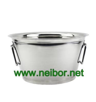 China stainless steel ice buckets steel basins metal beer tubs for sale