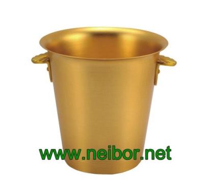 China Gold color aluminum ice bucket beer bucket champagne bucket for sale