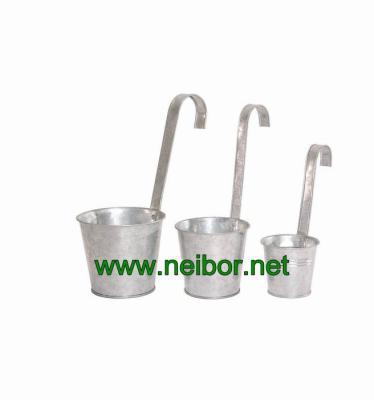 China galvanized hang bucket hang pots planters 0.5L 1L 2L for sale