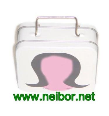 China mini size wedding favor suitcase tin box with hang tag and custom label for sale