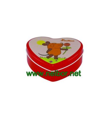 China heart shape chocolate tin box for sale