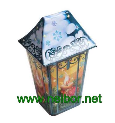 China custom printing house shape tin box for sale