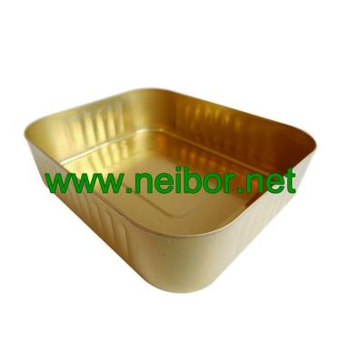 China Food grade large size gold color metal tin baking pans for sale