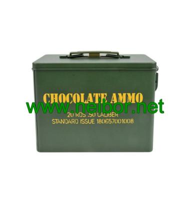 China Lockable stackable and Reusable Small Chocolate Ammo Can fake military metal case for sale