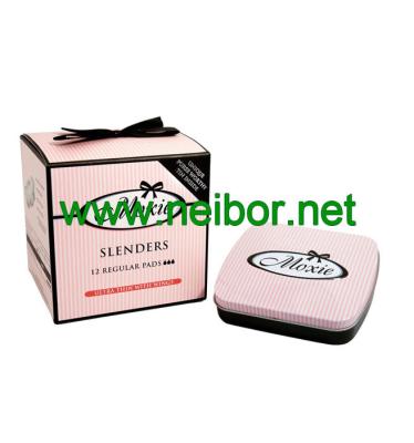 China custom order mini size hinged lid sanitary pad tin box for sale