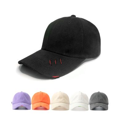 China New Hot Selling JOINT Striped Retro Black Distressed Sports Hat Trucker Dad Hat for sale