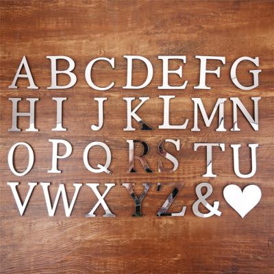 China Thickness Decorative Creative Acrylic English Mirror Letters 10mm Mirror Wall Sticker EVA 3d Wall Sticker for sale