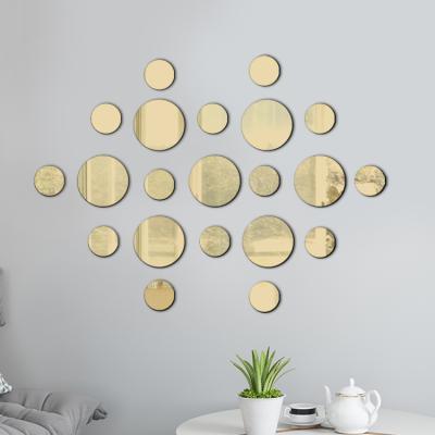 China Decorative Home Decoration Around Wall Mirror Stickers 3D Diy Creative Acrylic Mirror Wall Stickers Adhesive for sale