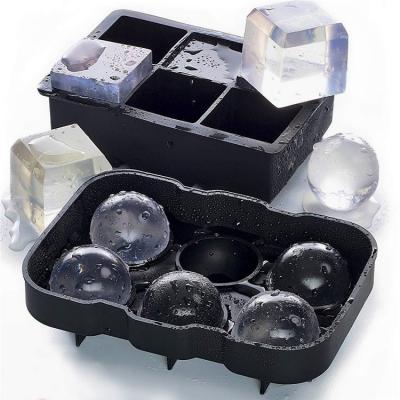 China Make Ice Hot Selling Kitchen Tools Ice Cream Silicon Mold Ice Tray 6 Ball Shaped Elephant With Attached Lid Bar Ice Cube Tray for sale