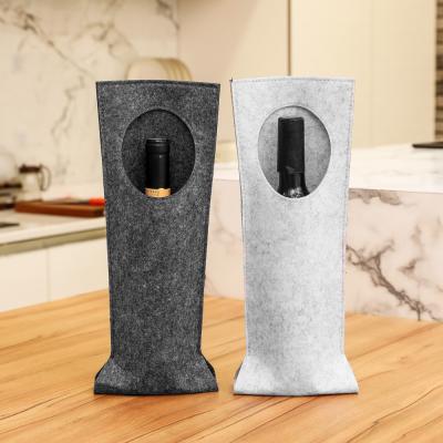 China Amazon Hot Sell Eco-friendly High Quality Felt Wine Bag Gift Bags Nordic Felt Wine Bag Custom Made for sale