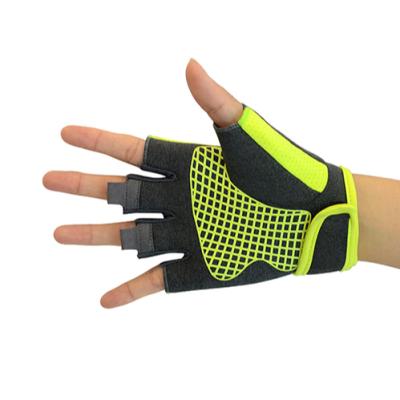 China Nylon Grip Fashionable Non Slip Padded Sports Gym Yoga Gloves for sale