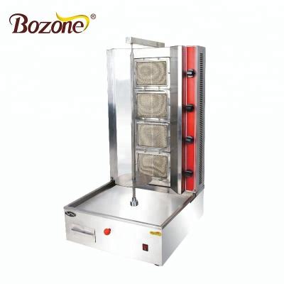 China Portable Meat Processing Kitchen Restaurant Equipment Doner Bebab Grill Desktop Gas Shawarma Machine Gyros Grill with 4 Burners for sale