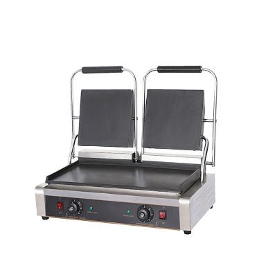 China Exterior FOR EXAMPLE. - 813A Grooved Top and Flat Bottom Snack Machine High Efficiency Non-Stick Stainless Steel Industrial Electric Touch Grill for sale