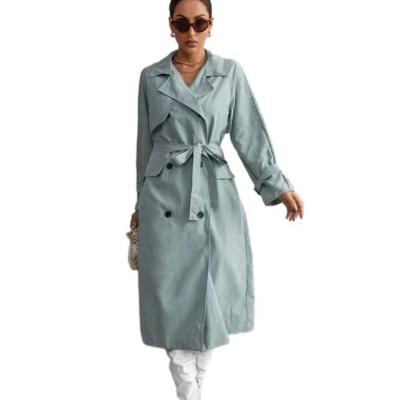 China Autumn New Design Breathable Lapel Filter Sling Size Breathable Cross Gap Coat And Cuff For Women for sale