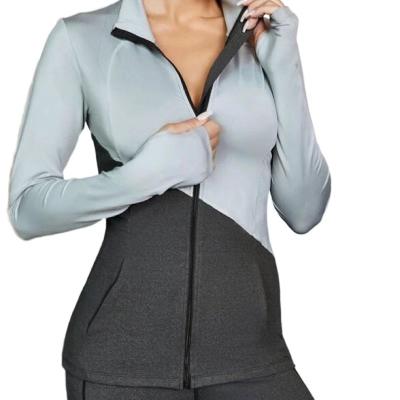 China Two Color Breathable Blazer High Quality Collarless Gym And Cuffs Workout Set Breathable Activewear For Women for sale