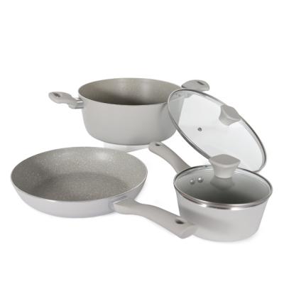 China Traditional Hot Selling Non Stick Cooking Pots And Pans Cookware Sets Kitchen OEM Aluminum Cookware Set Non Stick for sale