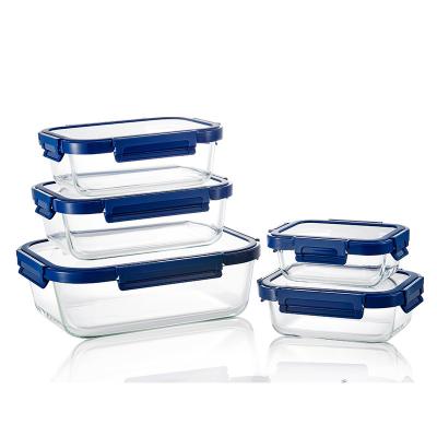 China Sustainable Manufacturer Lunch Box Glass Food Containers Set Wholesale For Food Storage for sale