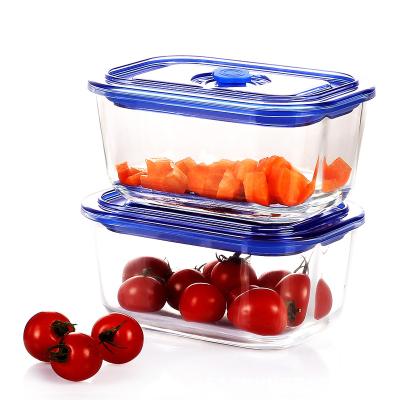 China High Quality Hot Clear Glass Fruit Storage Box Freshness Preservation Sale Picnic Food Box Kitchen Square Food Container for sale