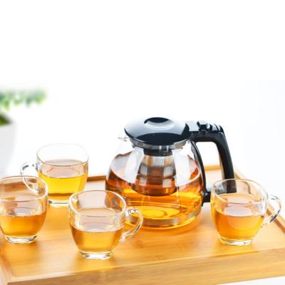 China 1000ML Large CLASSIC Glass Teapot with Infuser Bloom and Loose Leaf Tea Maker Set for sale