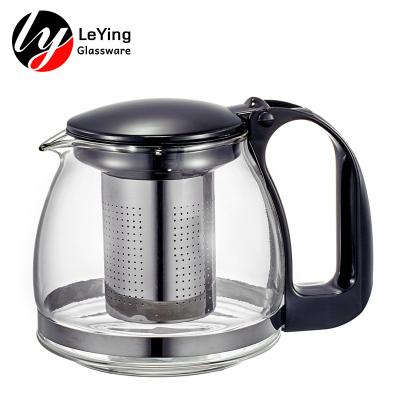 China CLASSIC Teapot with Infuser for Loose Tea Infuser Clear 700ML Tea Kettle Glass Pot with Strainer for sale