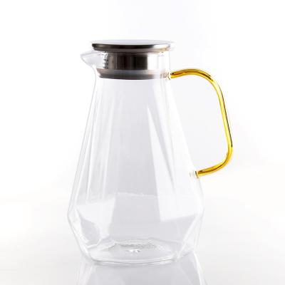 China Sustainable Glass Pitcher Water Jars Jug Coffee and Tea Carafes Glass Kettle for sale