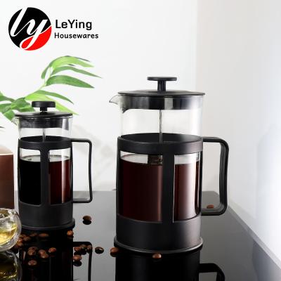 China Largest Capacity Wholesale 300Ml 1000Ml Sustainable Hand Pressing Type Coffee Maker Glass French Press for sale