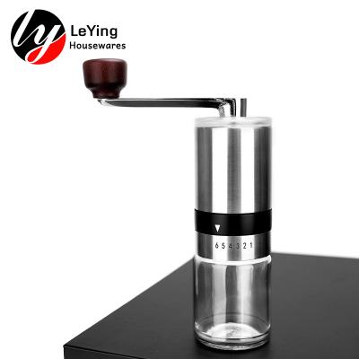 China WITH LID 2022 Stainless Steel Hand Burr Coffee Bean Burr Mill Custom Manual Grinder Wooden for sale