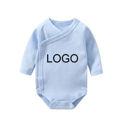 China Custom Logo Solid Color Baby Boys Cotton Girls Overalls Funny Infant Clothing 100% Short Sleeve White Jumpsuit Clothes Baby+Rompers for sale