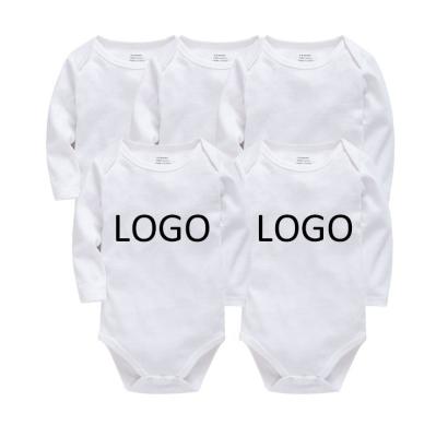 China 5-Pack Custom New Born Baby Logo 100% Cotton Clothes Sets Girls 100% Cotton Boy Baby Rompers for sale