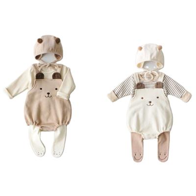 China Cotton ChengXi Sleeveless Blend Romper Strap Baby ChengXi Backless Jumpsuit With Hat Toddler Clothes Two Piece Set for sale