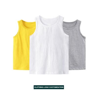 China 2020 New Design QUICK DRY Boys Invest 100% Cotton Straight O-Neck Tank Top For Kids for sale