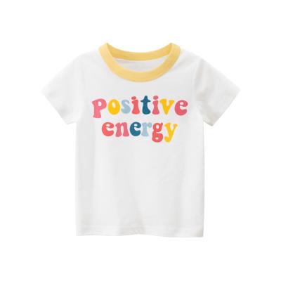 China ChengXi cartoon energy baby girl T-shirt plain top casual cute color breathable cute girl's short sleeve soild color T-shirt for sale