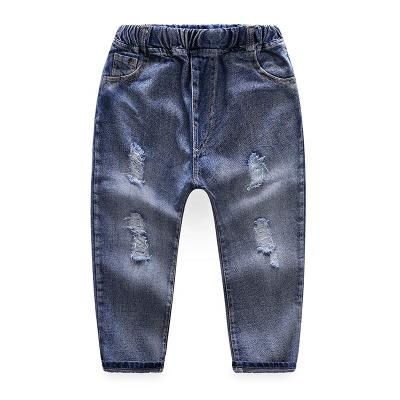 China ChengXi Breathable 2019 New Design Fashion Toddlers Pants Baby Boy Dark Blue Jeans Wholesale for sale