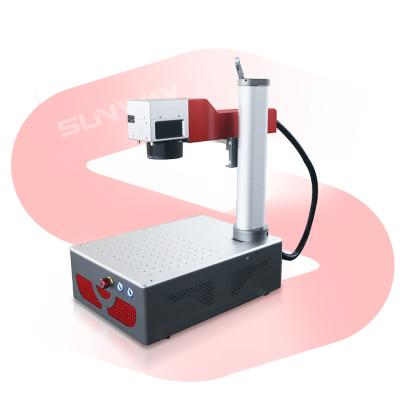 China 20w/30w/50w Mini Desktop Small Metal Plate Stainless Steel Fiber Laser Air-cooled Portable Marker Spotting Machines for sale