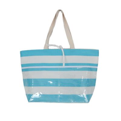 China Cheap lady stripe paper fabric women shopping bag sommer beach bag for sale