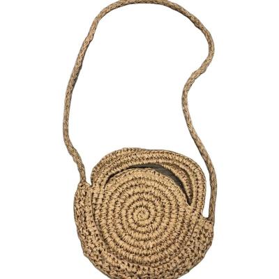 China 2022 Fashionable High Quality Practical Women's Bag Durable Beach Handmade Ladies Large Round Straw Bag for sale