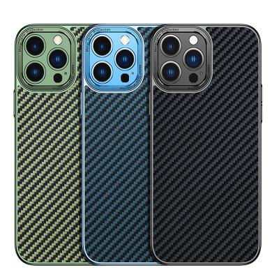 China Luxury Shockproof Design Kevlars Carbon Fiber Phone Case Cell Phone Cover For iphone 12 pro maxwith magnetic radio 13 14 chargingless for sale