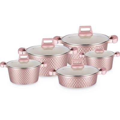 China Small Traditional Diamond Shaped Non Die-Casting Aluminum Stick Cookware Sets for sale