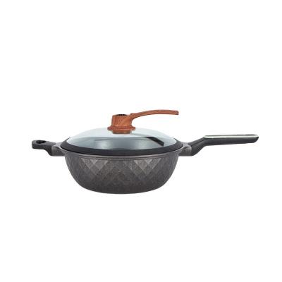 China Hot Sale Traditional Non Stick WOK Korea Cast Aluminum Saute Pans for sale